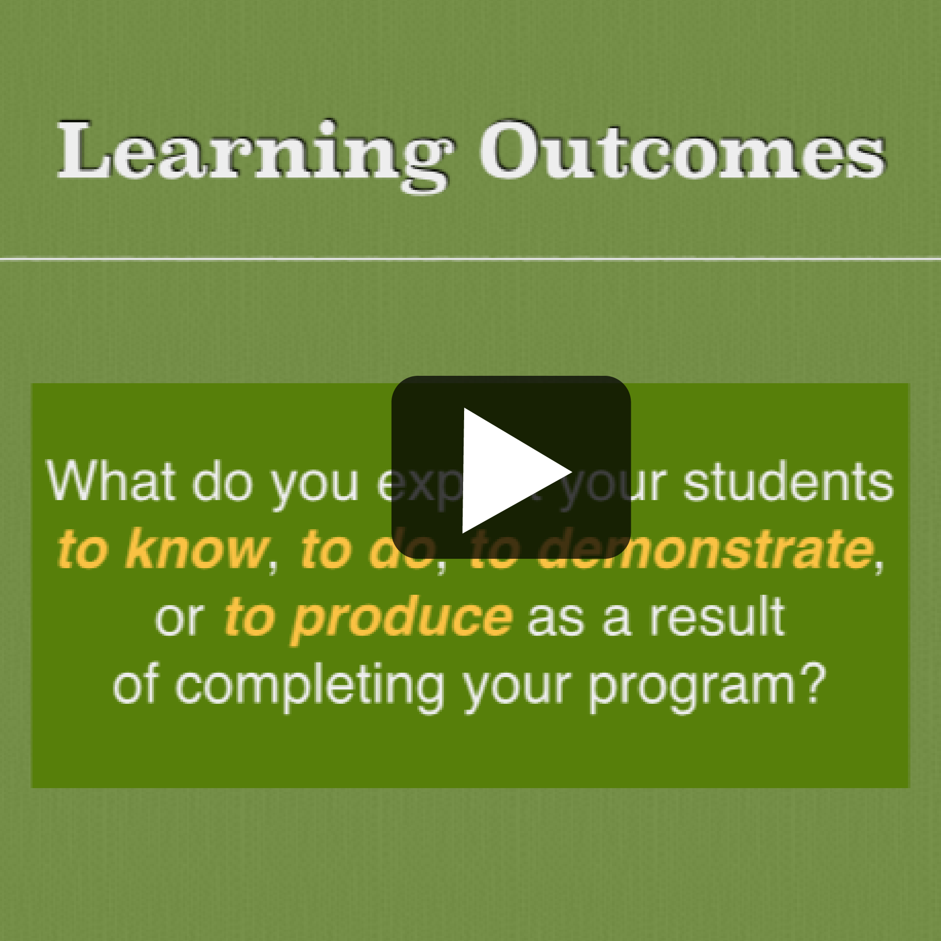 image for Learning Outcomes video